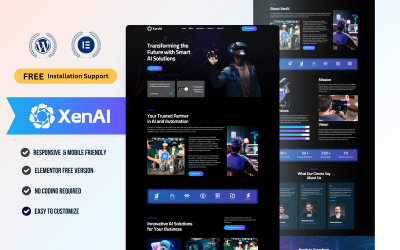 XenAI – AI Marketing Agency WordPress Elementor Template Kits