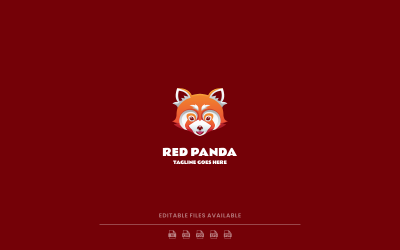 Czerwona Panda Prosta Maskotka Logo 35