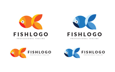 Logo de poisson, logo de poisson multicolore