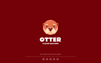 Otter Basit Maskot Logosu 3