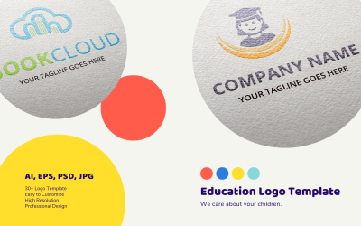 Utbildning Logotyp Mall Pack
