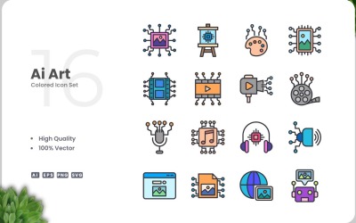 16 Ai Art Color Icon Collection
