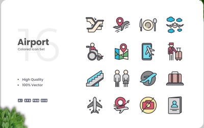 16 набір кольорів аеропорту