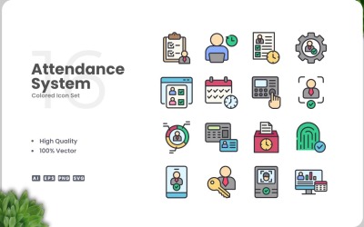 16 Набір кольорів системи відвідуваності