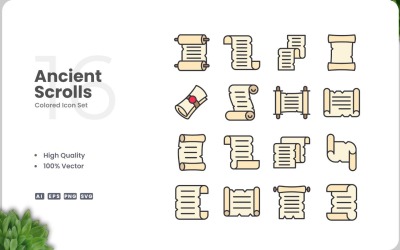 16 Oude Scroll Kleuren Iconenset