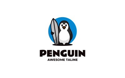 Penguen Basit Maskot Logosu 75