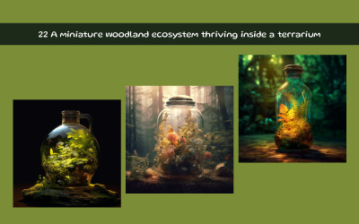 A miniature woodland ecosystem thriving inside a terrarium