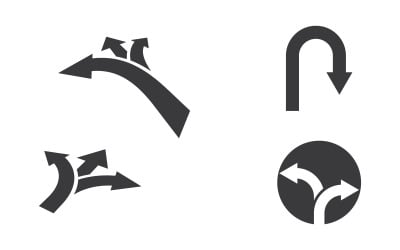 Arrow sign vector icon illustration design template v.6