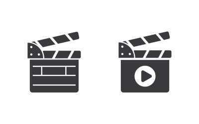Film Film fixe icône de cinéma vecteur Logo design illustration v.1