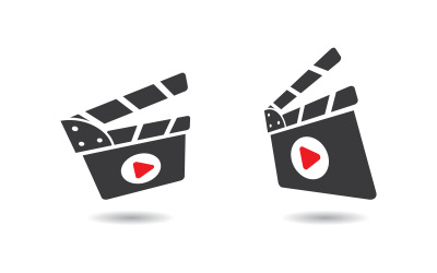 Film Film Şeridi sinema ikonu vektör Logo tasarım çizimi v.4