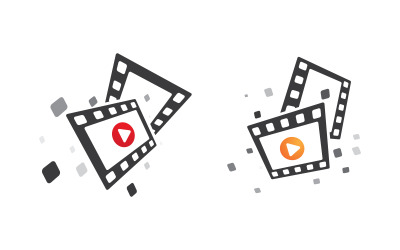 Film Filmstrip cinema icona vettore Logo design illustrazione v.7
