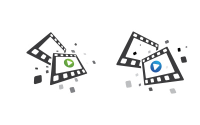 Filmstreifen-Kino-Symbol, Vektor-Logo-Design-Illustration v.8