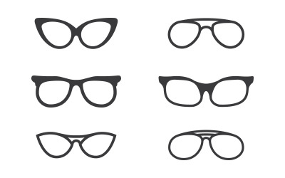 Glasses vector icon illustration design template v.2