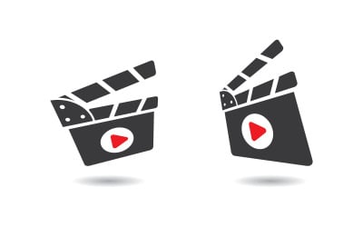 Movie Filmstrip cinema icon vector Logo design illustration v.4