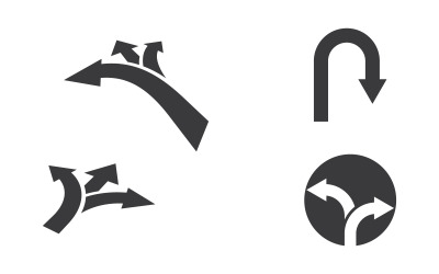 Pfeilzeichen-Vektorsymbol-Illustrationsdesign-Vorlage v.6