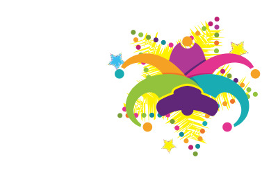 Plantilla de diseño de ilustración de carnaval de stock de sombreros de arlequín v.6