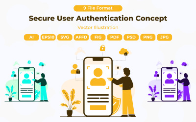 Conceito de autenticação de usuário seguro - Design de conceito moderno