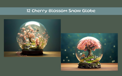 Globo di neve con fiori di ciliegio