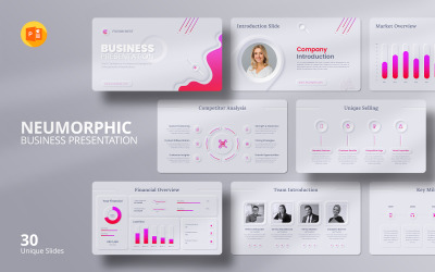 Sleek Neumorphic Business PowerPoint Presentation Template