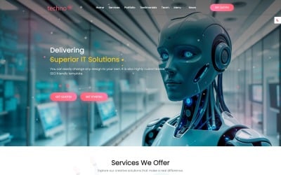 Technoai | Modèle de site web réactif et polyvalent pour services aux entreprises et solutions informatiques