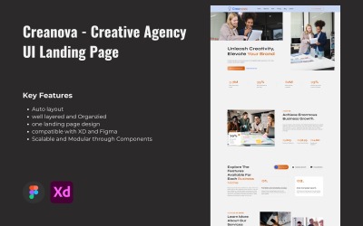 Creanova - Creatief bureau UI-landingspagina