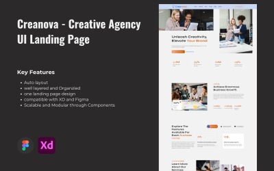 Creanova - målsida för Creative Agency UI