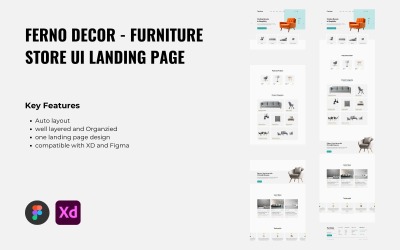 Ferno Decor - цільова сторінка інтерфейсу користувача магазину меблів