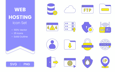 25 Premium Web hosting Icon Pack