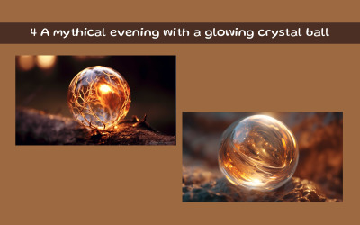 Una serata mitica con una sfera di cristallo luminosa