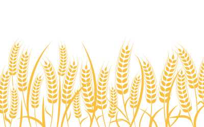 Design-Vorlage für das Vektorsymbol „Bauernhof-Weizenreis“ v.28
