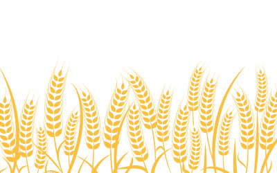 Design-Vorlage für die Vektorgrafik des Symbols „Bauernhof-Weizenreis“ v.30