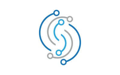 Digital Circuit Modern icon Logo Template design v.10
