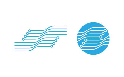 Digital Circuit Modern icon Logo Template design v.4