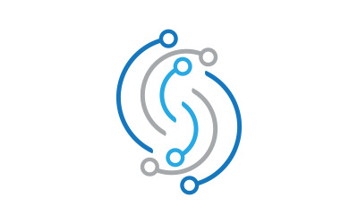 Diseño de plantilla de logotipo de icono moderno de circuito digital v.10