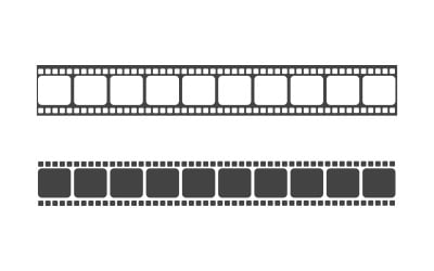 Film şeridi video sinema simgesi Logo tasarım çizimi v.5
