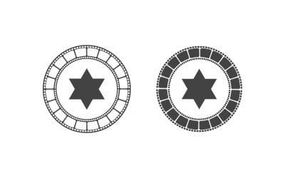 Filmstreifen-Videokino-Symbol Logo-Design-Illustration v.6
