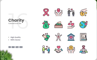 16 Farbset für Charity-Symbole