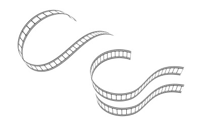 Ícone de cinema de vídeo em tira de filme Logotipo design ilustração v.11