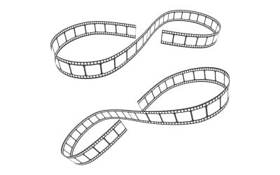 Ilustración de diseño de logotipo de icono de cine de video con tira de película v.16