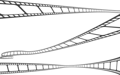 Ilustración de diseño de logotipo de icono de cine de video de tira de película v.12