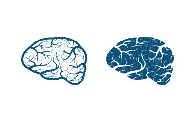 Modelo de ilustração de logotipo de ícone médico de saúde cerebral v.1