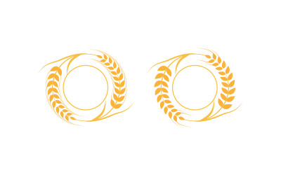 Plantilla de diseño de ilustración de icono de vector de granja trigo arroz v.14