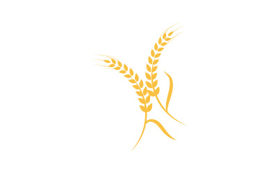 Plantilla de diseño de ilustración de icono de vector de granja trigo arroz v.19