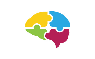 Plantilla de ilustración de logotipo de icono médico de salud cerebral vector v.5