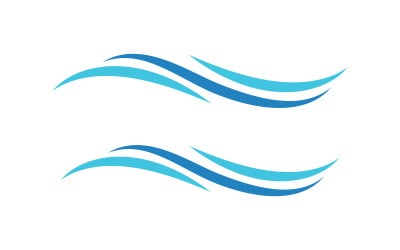 Water wave Sport swimming Vector Logo design Template v.1