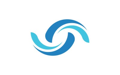 Water wave Sport swimming Vector Logo design Template v.2