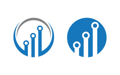 Digital Circuit Modern icon Logo Template design v.2