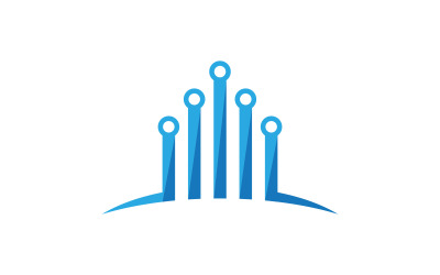 Digital Circuit Modern icon Logo Template design v.6