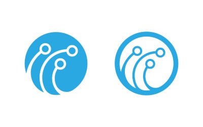 Diseño de plantilla de logotipo de icono moderno de circuito digital v.11