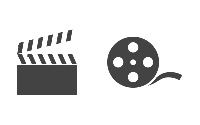 Filmstrip video cinema icon Logo design illustration v.1